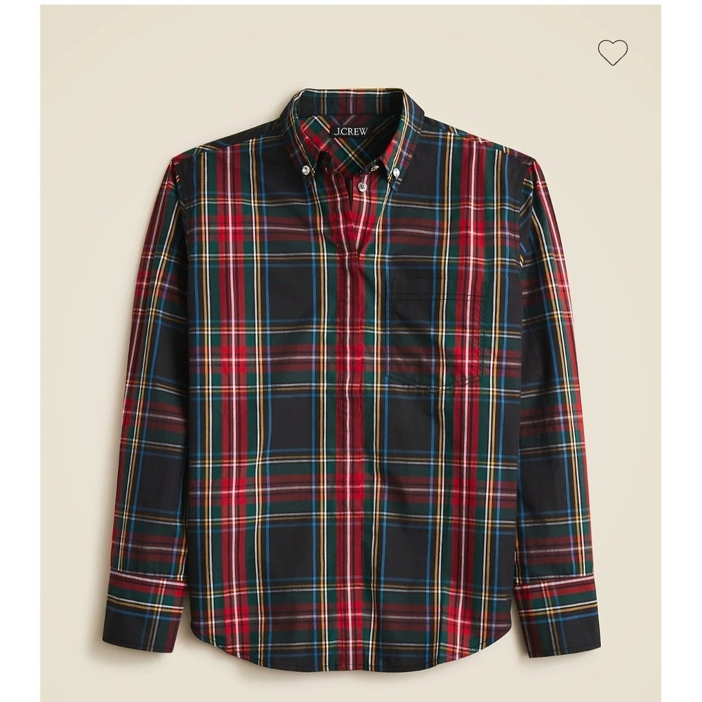J Crew Womens Embellished Garcon Button Down Shirt Stewart Tartan Poplin Sz 6